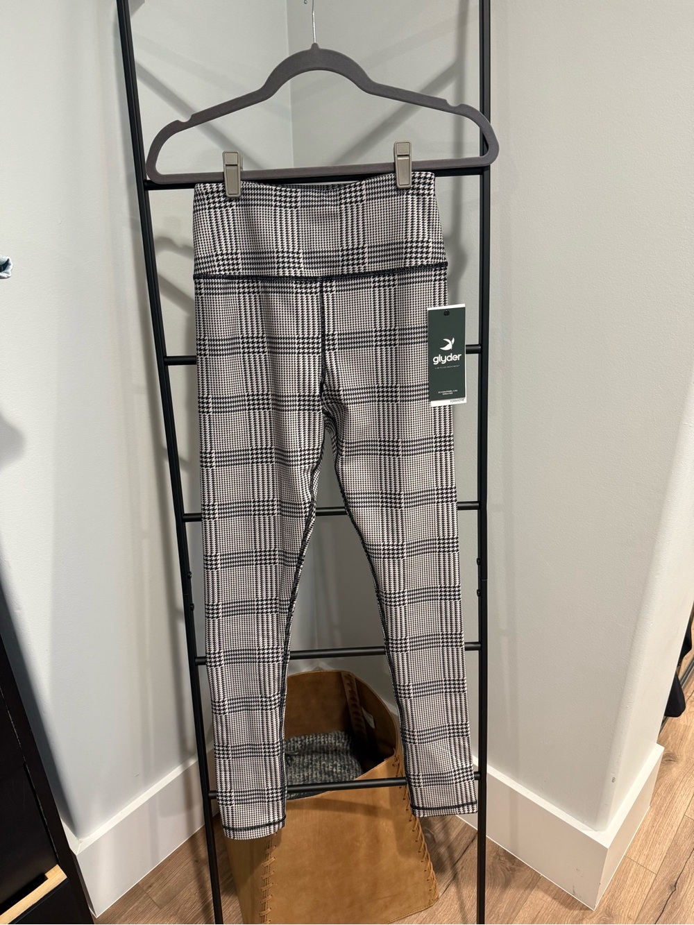 Glyder High Waist Pure Legging: Oatmilk/Black Glen Plaid